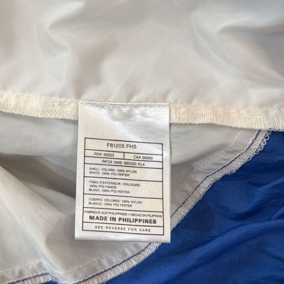 VTG 90s Y2K Nike Blue White Swoosh Logo Full Zip Windbreaker Jacket L Philippine - Picture 13 of 14